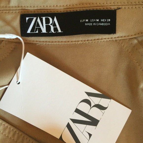 SOLD!!!Zara Camel Faux Suede Trench Coat Size S - Picture 9 of 10